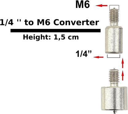 1/4'' to Metric 6 Screw Thread Converter Adapter