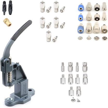 Rivet Dies Eyelets Grommets Molds Snap Dies Prong Set Popper Fastener Hand Press Machine All in One