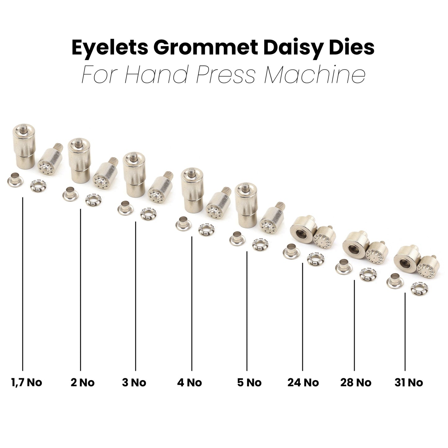 Daisy Style Eyelet Grommet Dies for Hand Press Machine