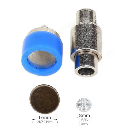 Jeans Button Dies for Hand Press Machine - 14 mm, 17 mm flat and hollow cap jeans buttons setting die tools