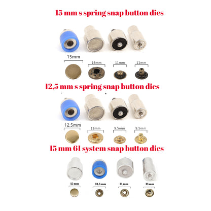 Rivet Eyelets Grommets Snap Buttons Dies Set for Hand Press Machine