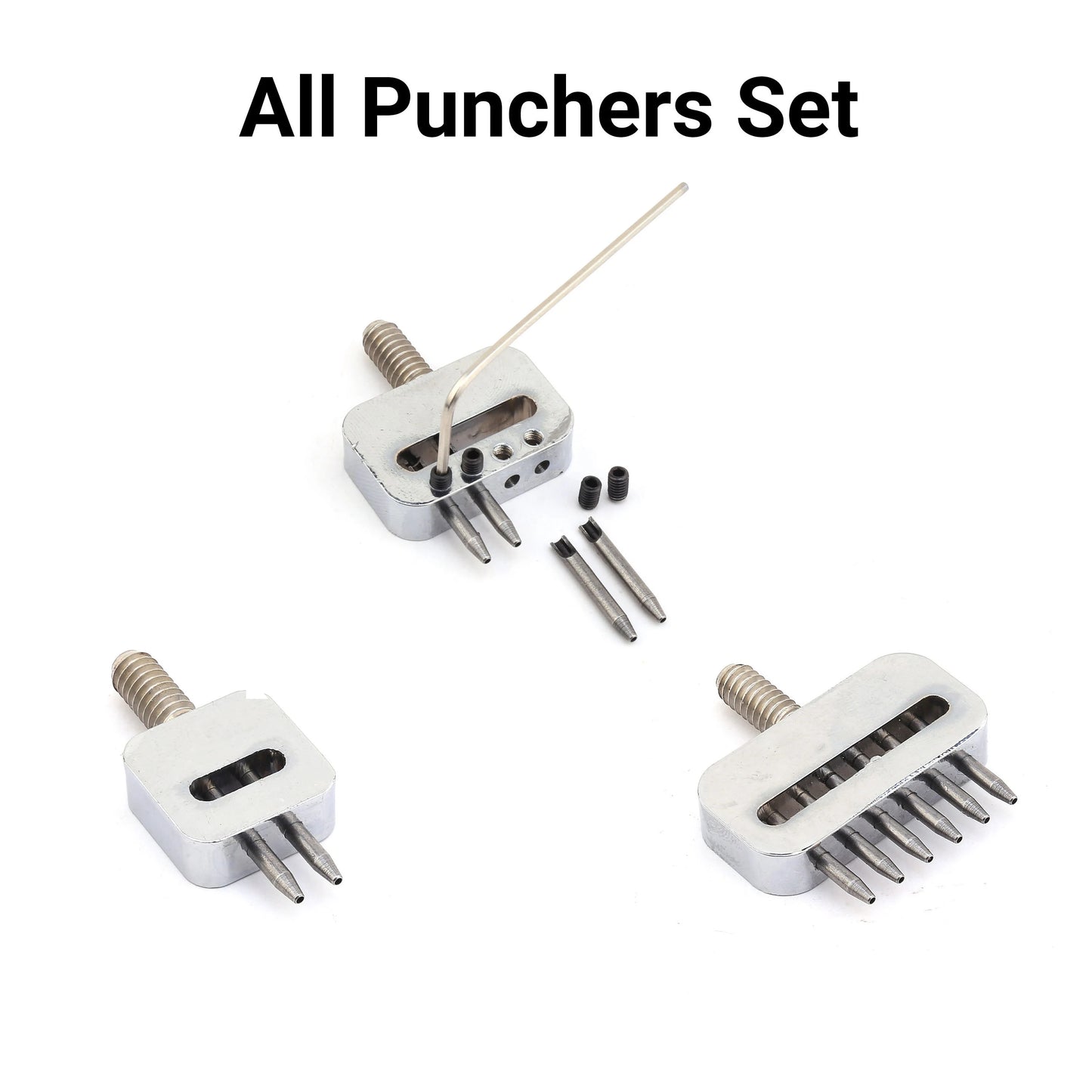 Leather Punch Tools, Multiple Stitching Hole Cutter, 1.2 mm Hole Puncher, Leather Round Chisels with Hand Press Machine All in One DIY Set